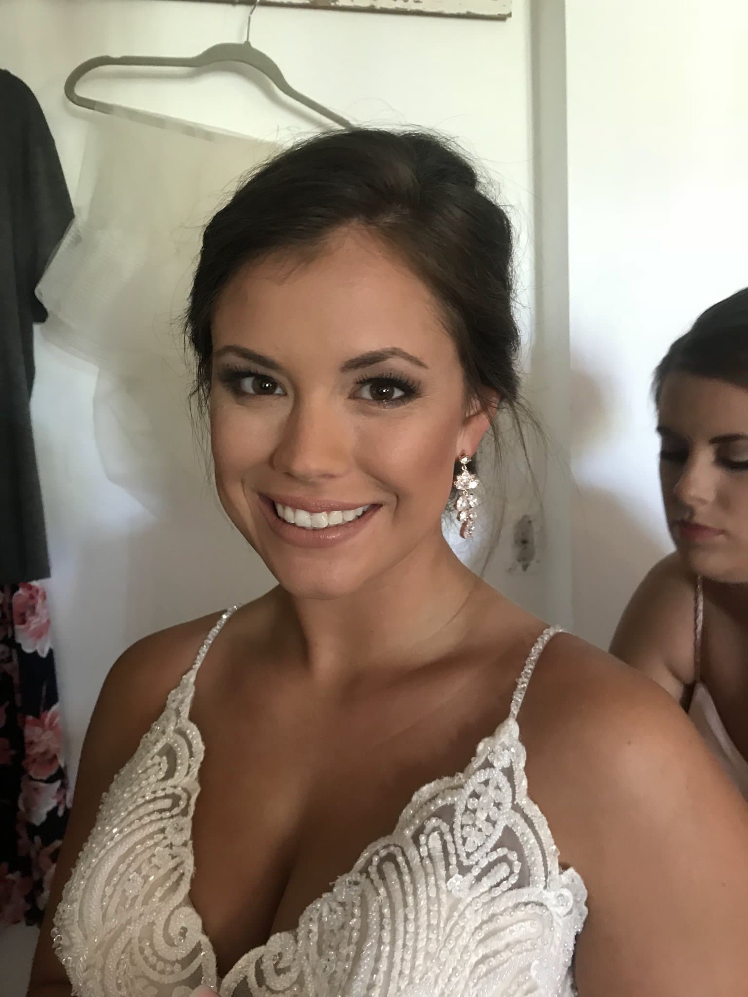 Bridal makeup closeup — flawless, natural glam look